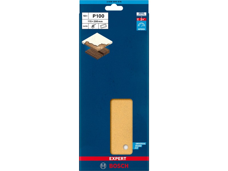 EXPERT C470 brusni papir s 14 luknjami za ekscentrične brusilnike, Dimenzije: 115x280mm, Zrnatost: 100, 2608900876